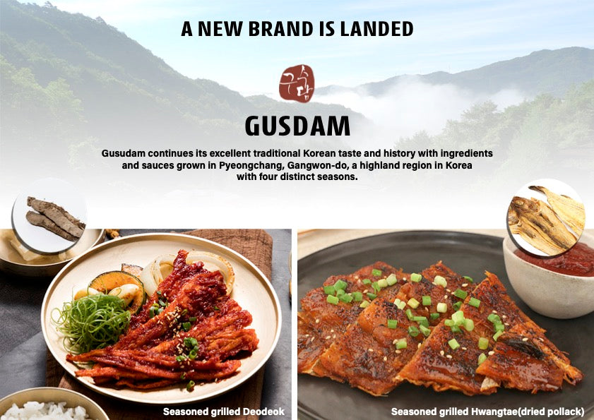 Gusdam - Seasoned Grilled Deodeok & Hawngtae (Dried Pollack)