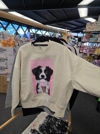 [Awesome Koala Friend] Australian Illuste Desined Womens Casual Long Sleeve "The Very First Ice Cream of My life"