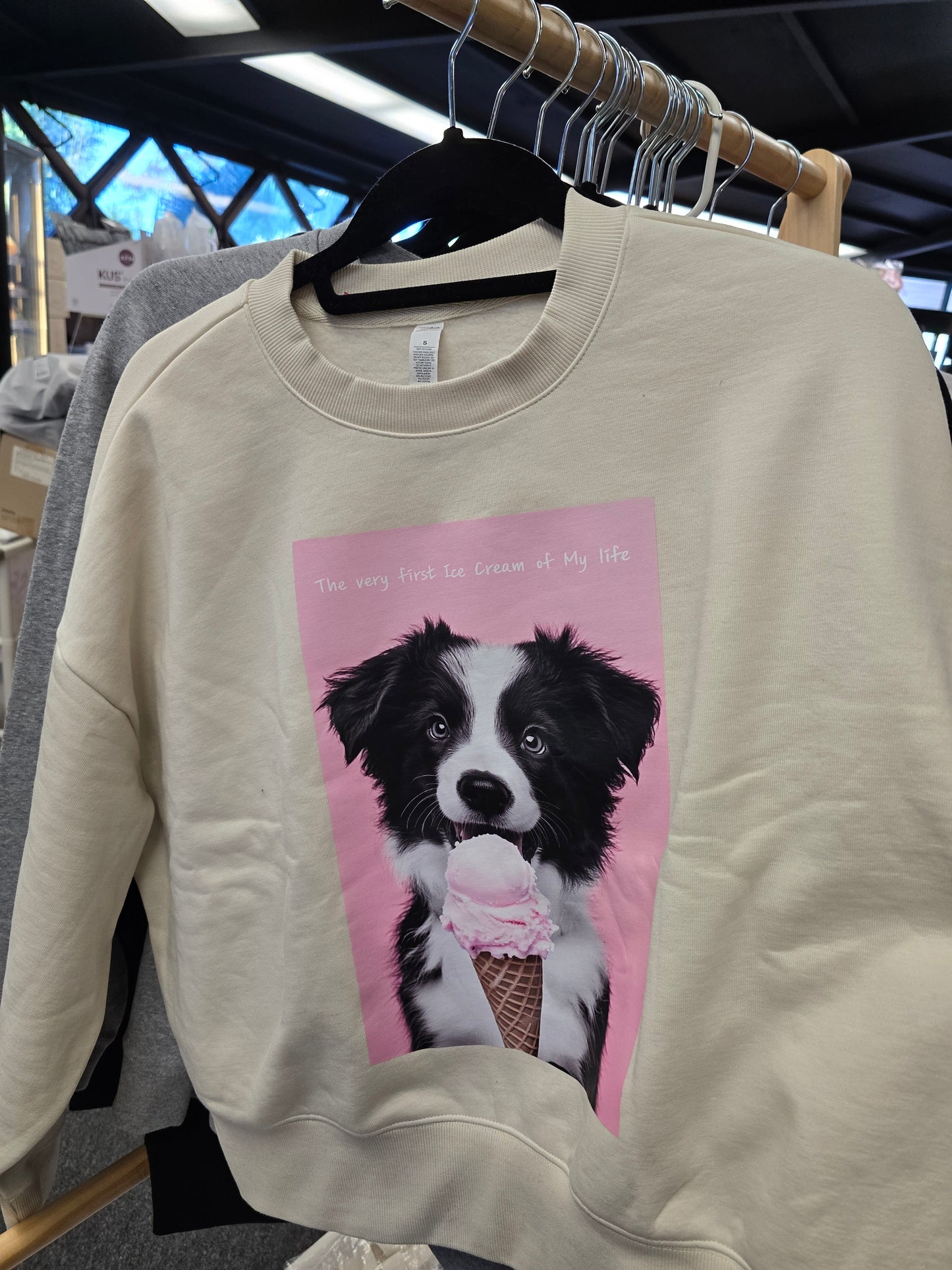 [Awesome Koala Friend] Australian Illuste Desined Womens Casual Long Sleeve "The Very First Ice Cream of My life"
