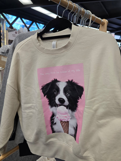 [Awesome Koala Friend] Australian Illuste Desined Womens Casual Long Sleeve "The Very First Ice Cream of My life"
