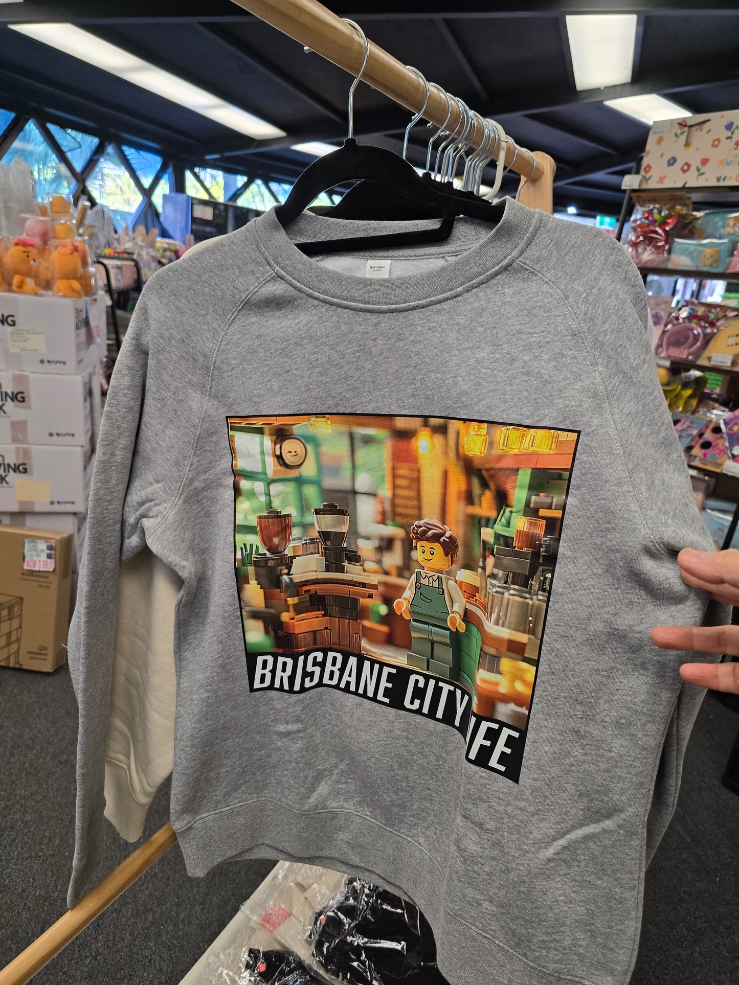 [Awesome Koala Friend] Australia Illuste Desined Long Casual Long Sleeve (Gray, Medium) "Brisbane City Life"