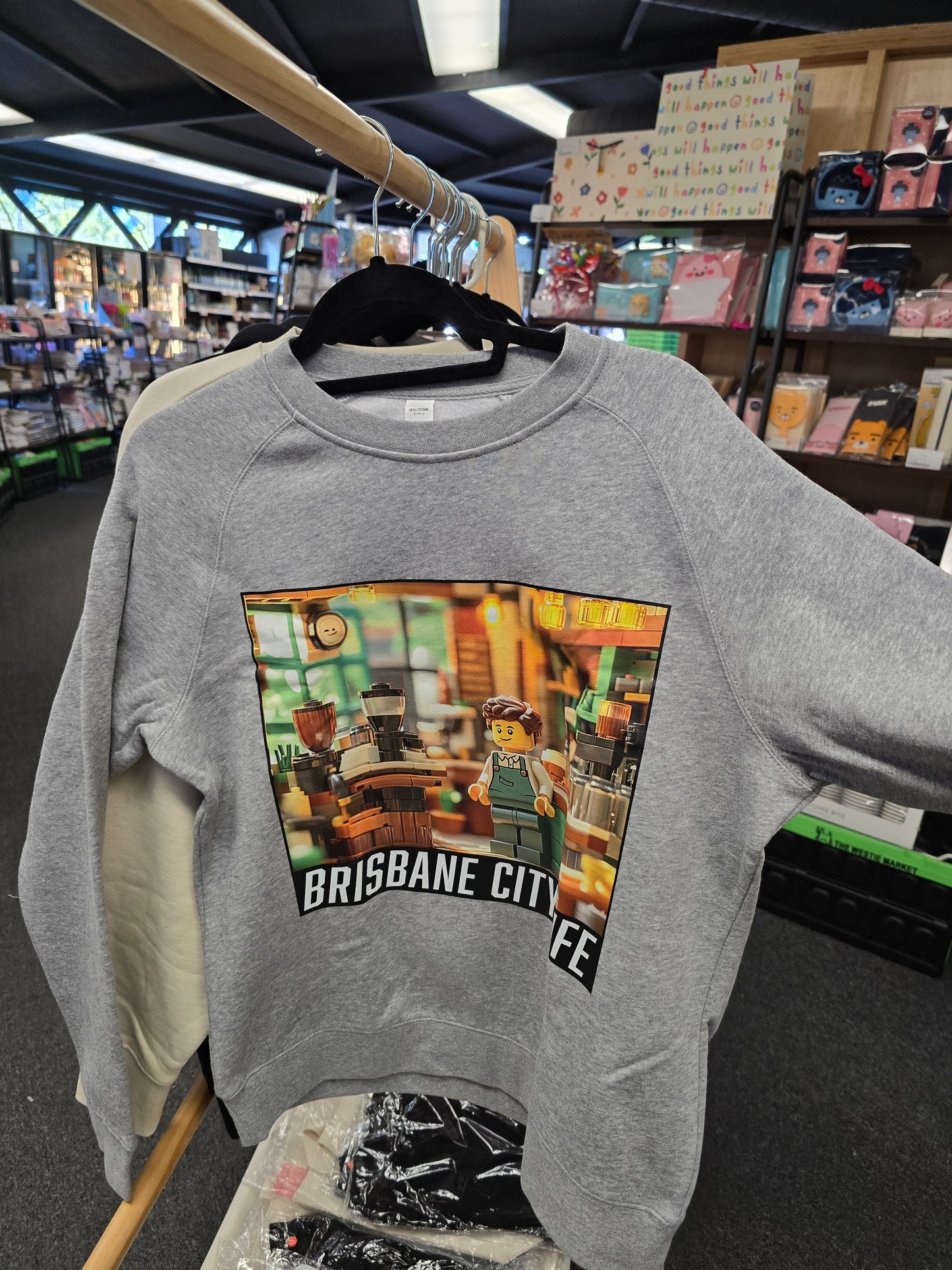 [Awesome Koala Friend] Australia Illuste Desined Long Casual Long Sleeve (Gray, Medium) "Brisbane City Life"