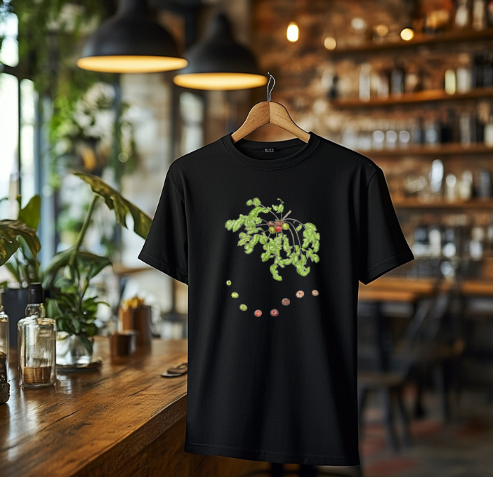 Australia Botanical Artist Alrtworks print t shirts (Black, Medium)  Pleiogynium Timorense