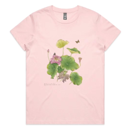 Australia Botanic Artist Painting T shirts (Pink, Medium)