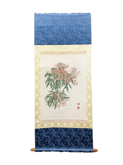 [Minjung Oh] Original Painting " Corymbia Cultivars (Summer Red)"  Korean Traditional painting & paper & Frame  (Minwha)