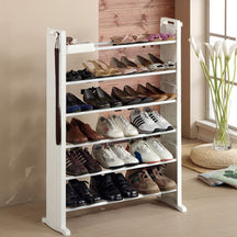 [Excellent] Open Shoes Rack 6 Ssteps (White)