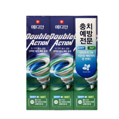 [Median] Double Action Toothpaste Double Mint 120g x 3pack - 10EA/CTN