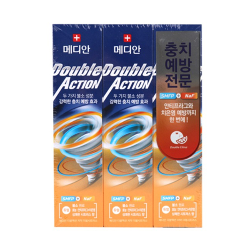 [Median] Double Action Toothpaste Double Citrus 120g x 3pack - 10EA/CTN