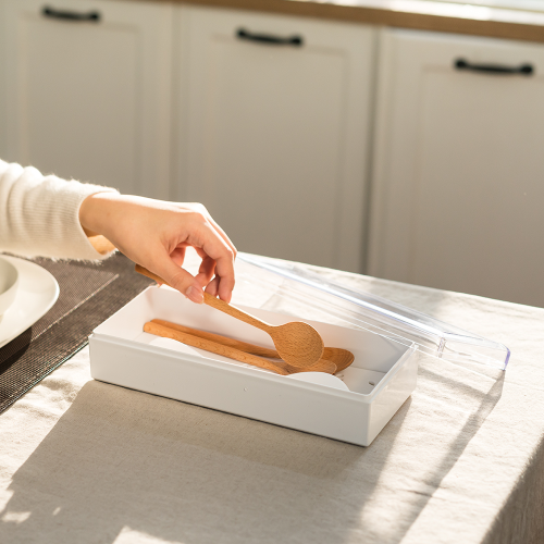 [Blanc] Spoon Container 255 x 110 x 60mm White