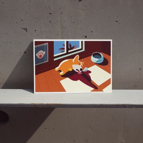 [Corgiman] Post Card - Sleeping Corgiman