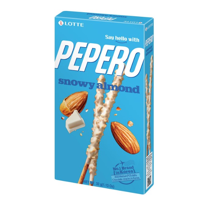 [Lotte] Pepero Snowy Almond 32g - 40EA/CTN