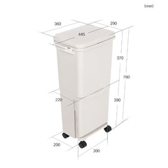 [One Touch] Stand Recycling Bin 38L (Grey)