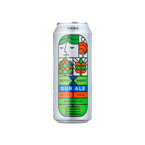 [Jeju Beer x Hyundai Card] OUR ALE 4.4% 500ml Can - 24EA/CTN