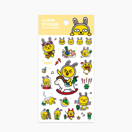 [Kakao Friends] Transparent Sticker (Muzi)