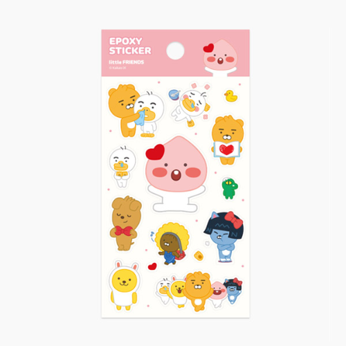 [Kakao Friends] Little Friends Glitter Epoxy Sticker (Little Apeach)