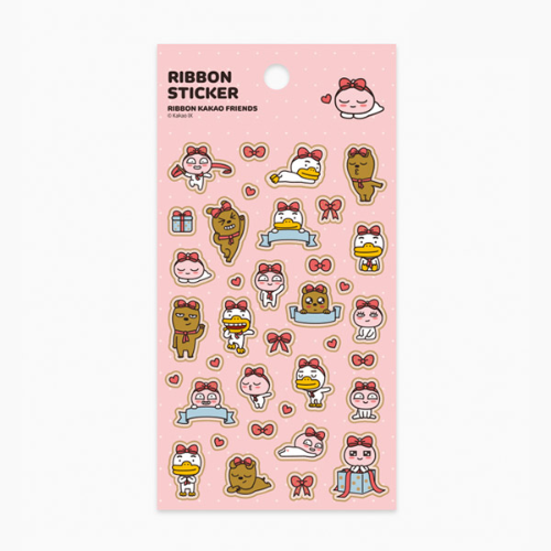 [Kakao Friends] Gold Foil Sticker (Ribbon Apeach)