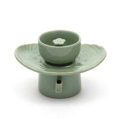 [KwangJuYo] Classic Line Celadon Green Apricot Flower Liquor Kettle Set