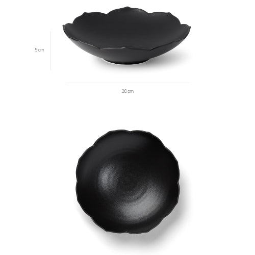 [KwangJuYo] Modern Line Lotus Flower Series Ink Black Concave Dish 20