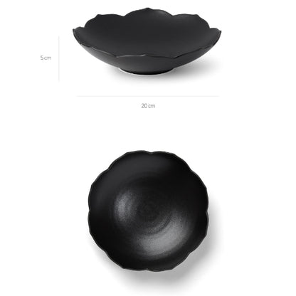 [KwangJuYo] Modern Line Lotus Flower Series Ink Black Concave Dish 20