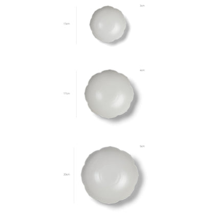 [KwangJuYo] Modern Line Lotus Flower Series Snow White Concave Dish 3pcs