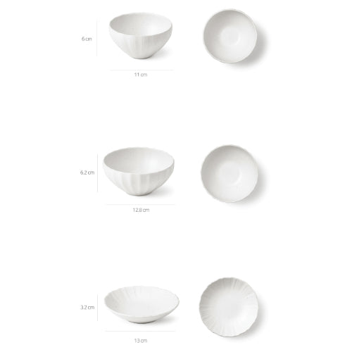 [KwangJuYo] Modern Line Seashell Series White Heat-Resisting Pot with Bowl Set 11pcs