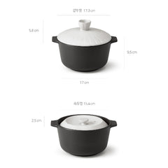 [KwangJuYo] Modern Line Seashell Series White Heat-Resisting Pot with Bowl Set 11pcs