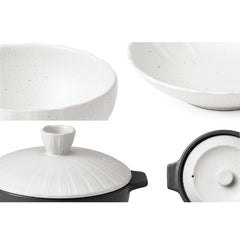 [KwangJuYo] Modern Line Seashell Series White Heat-Resisting Pot with Bowl Set 11pcs