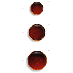 [KwangJuYo] Modern Line Lotus Flower Series Persimmon Red Concave Dish 3pcs