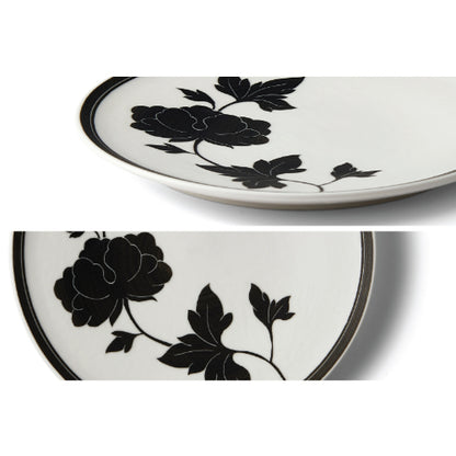 [KwangJuYo] Classic Line Heritage MokDan Dessert Black Plate 17