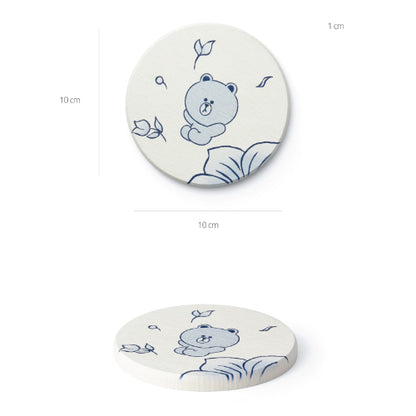 [KwangJuYo] Brown & Friends Series Diatomous Soil Coaster (Brown)