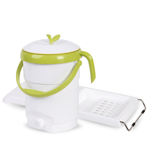 [Leaf] Food Trash Bins & Tray Set 4.5L Green