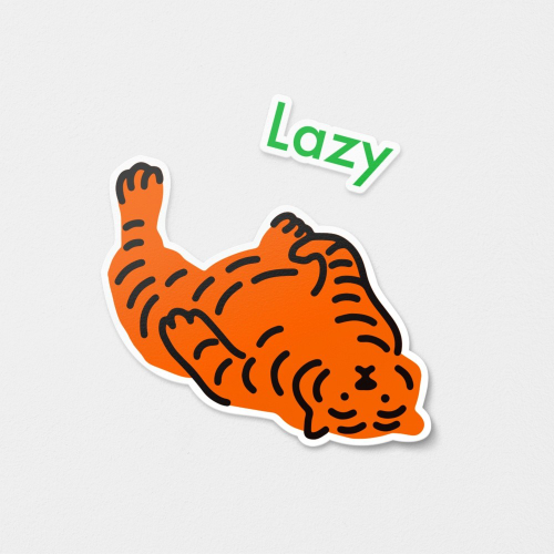 [Muzik Tiger] Lazy Tiger Removable Stickers