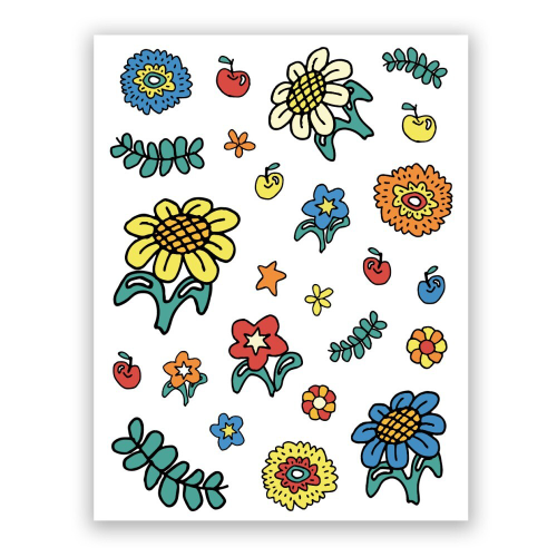 [Muzik Tiger] Comic Flower Tattoo Stickers