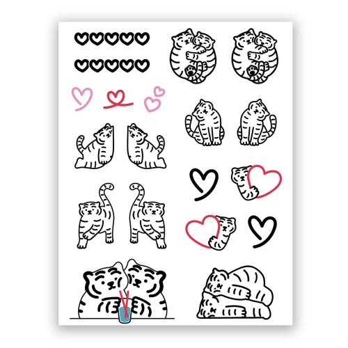 [Muzik Tiger] Heart Tiger Tattoo Stickers