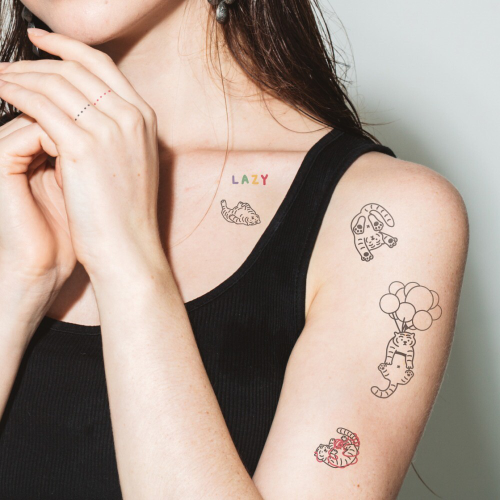 [Muzik Tiger] Today's Tiger Ver.1 Tattoo Stickers