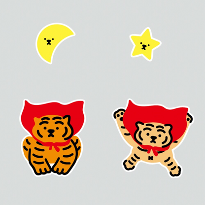 [Muzik Tiger] Hero Tiger 4pcs Stickers