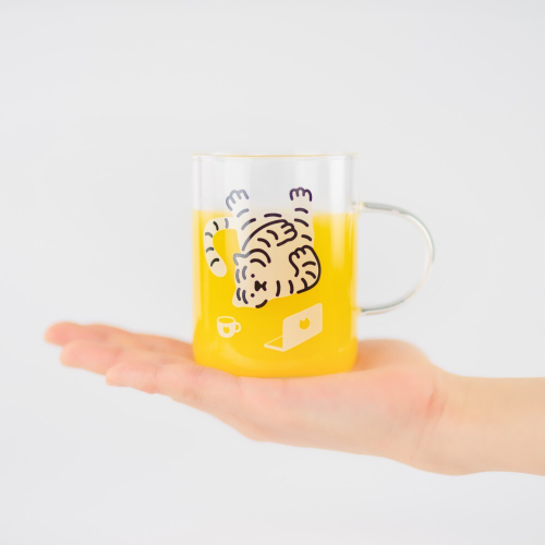 [Muzik Tiger] White Tiger Glass Mug Small