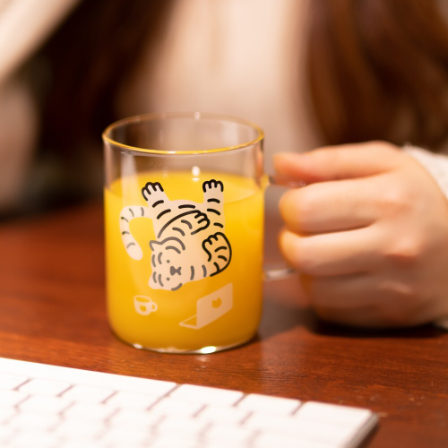 [Muzik Tiger] White Tiger Glass Mug Small