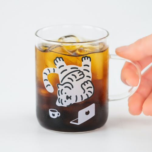 [Muzik Tiger] White Tiger Glass Mug Small