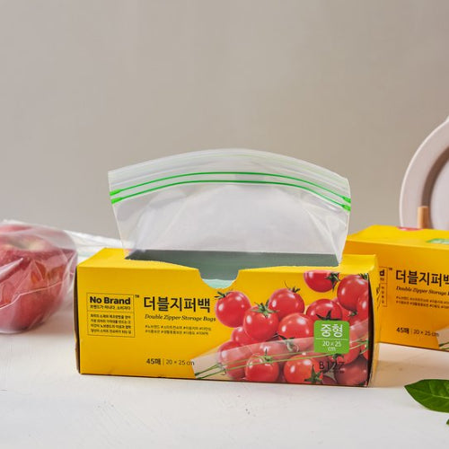 [No Brand] Double Zipper Storage Bags (M) 45pcs