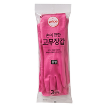[Only Price] Rubber Gloves Medium 3pcs - 30EA/CTN