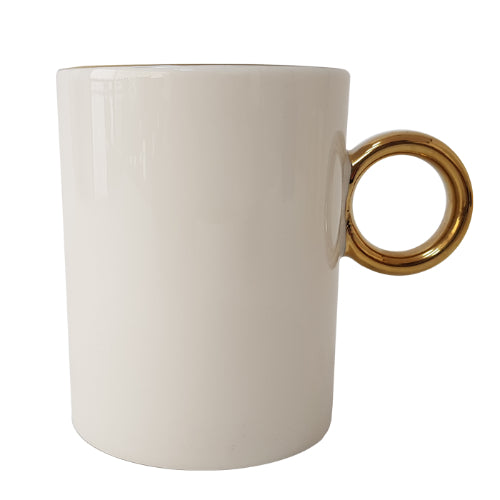 [Room by Home] Gold Ring Mug (White) - 6EA/CTN
