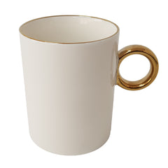 [Room by Home] Gold Ring Mug (White) - 6EA/CTN