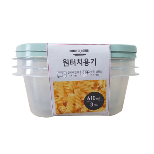 [Room by Home] One Touch Container 610ml x 3pack - 12EA/CTN