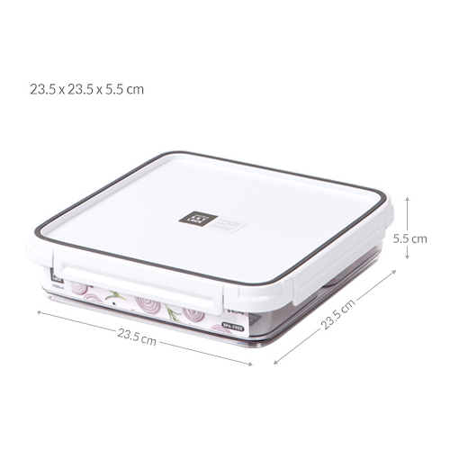 [Skylock] Jumbo Container Stackable Square 1700ml #01 Gray 235 x 235 x 55mm