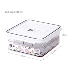 [Skylock] Jumbo Container Stackable Square 3800ml #02 Gray 235 x 235 x 100mm